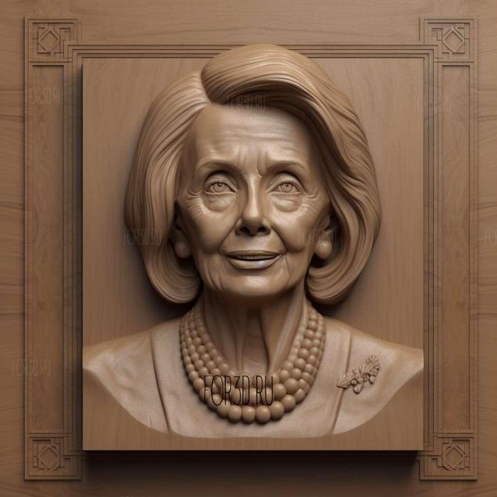 Nancy Pelosi 3 stl model for CNC